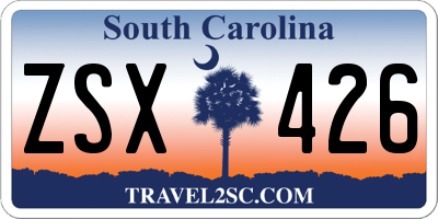 SC license plate ZSX426