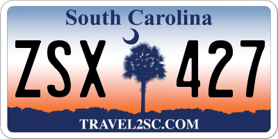 SC license plate ZSX427