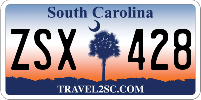 SC license plate ZSX428