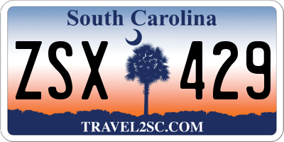 SC license plate ZSX429
