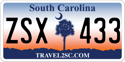 SC license plate ZSX433