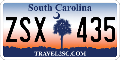 SC license plate ZSX435