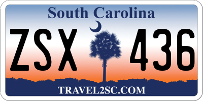 SC license plate ZSX436
