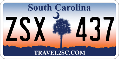 SC license plate ZSX437