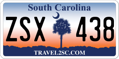 SC license plate ZSX438