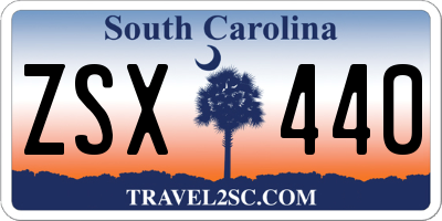 SC license plate ZSX440