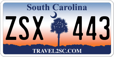 SC license plate ZSX443