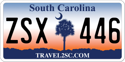 SC license plate ZSX446
