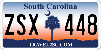 SC license plate ZSX448