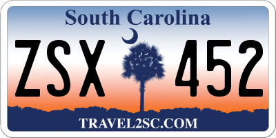 SC license plate ZSX452