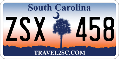 SC license plate ZSX458