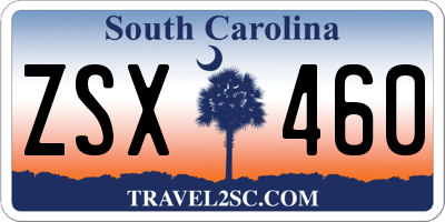 SC license plate ZSX460