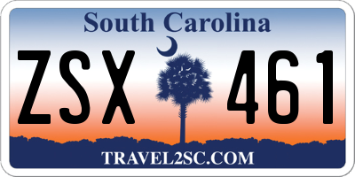 SC license plate ZSX461