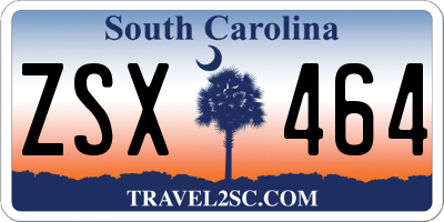 SC license plate ZSX464