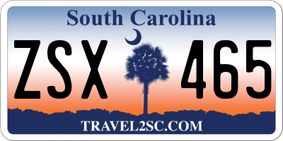 SC license plate ZSX465