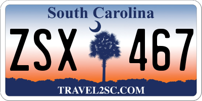 SC license plate ZSX467