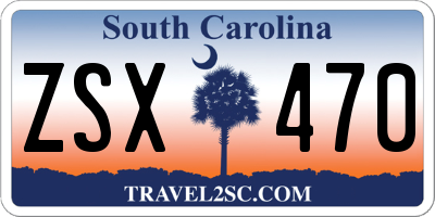 SC license plate ZSX470