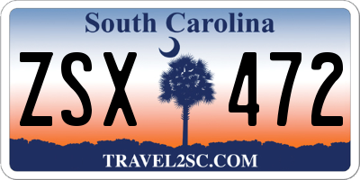 SC license plate ZSX472