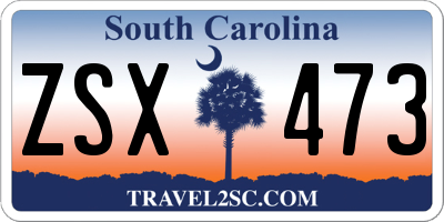 SC license plate ZSX473