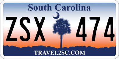SC license plate ZSX474