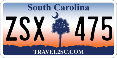SC license plate ZSX475