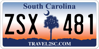 SC license plate ZSX481
