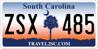SC license plate ZSX485