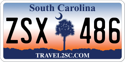 SC license plate ZSX486