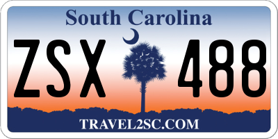 SC license plate ZSX488