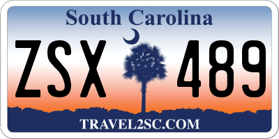 SC license plate ZSX489