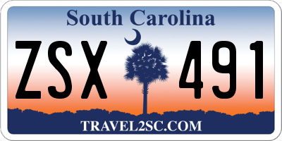 SC license plate ZSX491