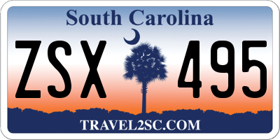 SC license plate ZSX495