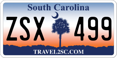 SC license plate ZSX499
