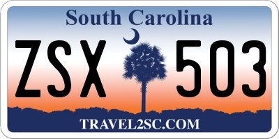 SC license plate ZSX503