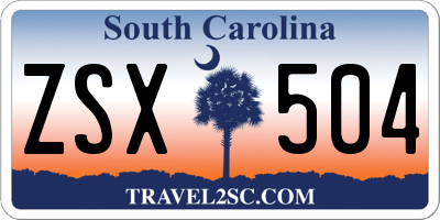 SC license plate ZSX504