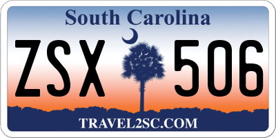 SC license plate ZSX506