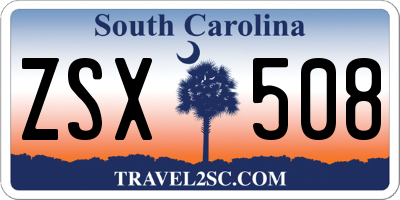 SC license plate ZSX508