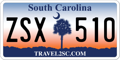 SC license plate ZSX510