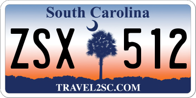 SC license plate ZSX512