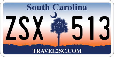 SC license plate ZSX513