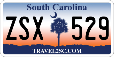 SC license plate ZSX529
