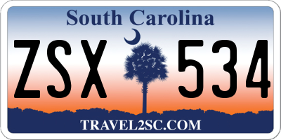 SC license plate ZSX534