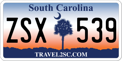 SC license plate ZSX539
