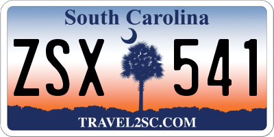 SC license plate ZSX541