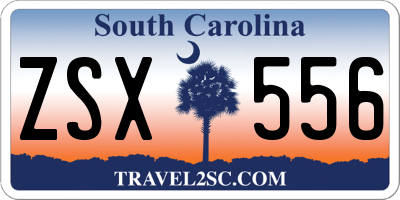 SC license plate ZSX556