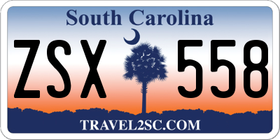 SC license plate ZSX558