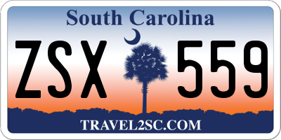 SC license plate ZSX559