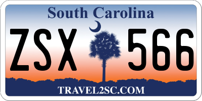 SC license plate ZSX566