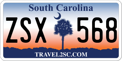 SC license plate ZSX568