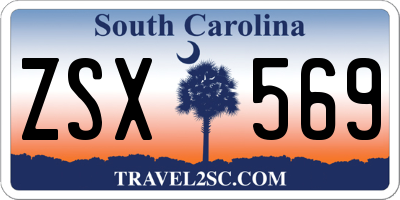 SC license plate ZSX569